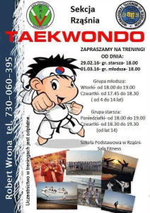 Zaproszenie na treningi taekwondo