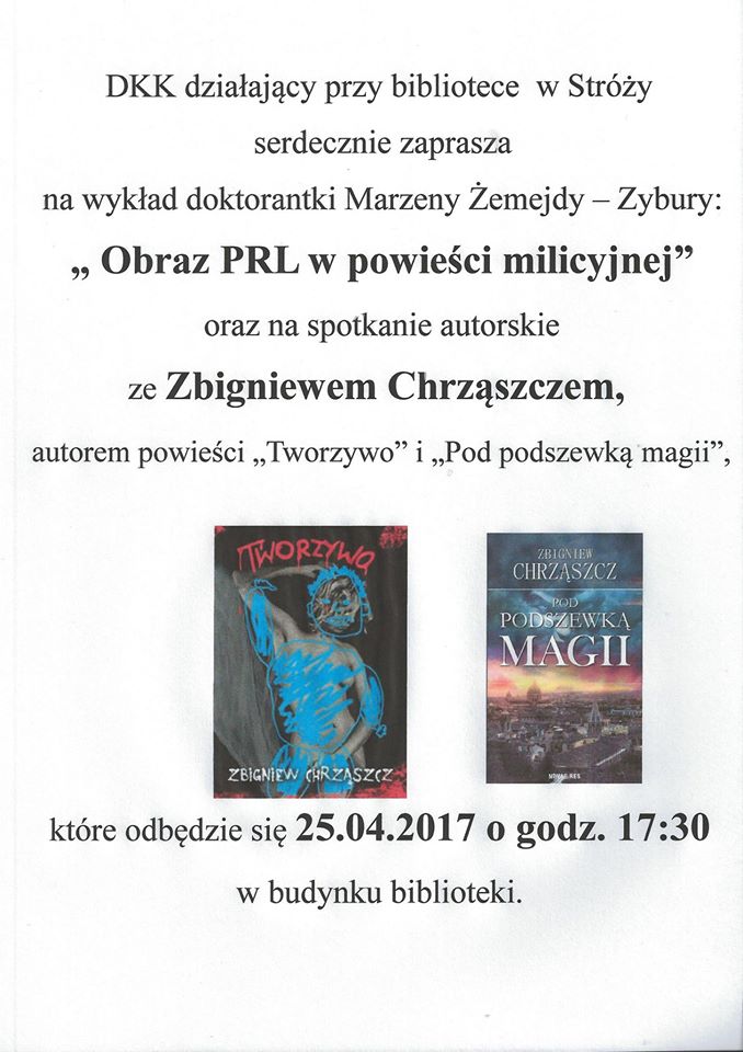 Zaproszenie na wykład "Obraz PRL w powieści milicyjnej"