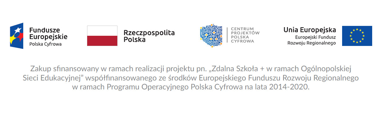 Projekt finansowany jest ze środków Europejskiego Funduszu Rozwoju Regionalnego w ramach Programu Operacyjnego Polska Cyfrowa 2014-2020