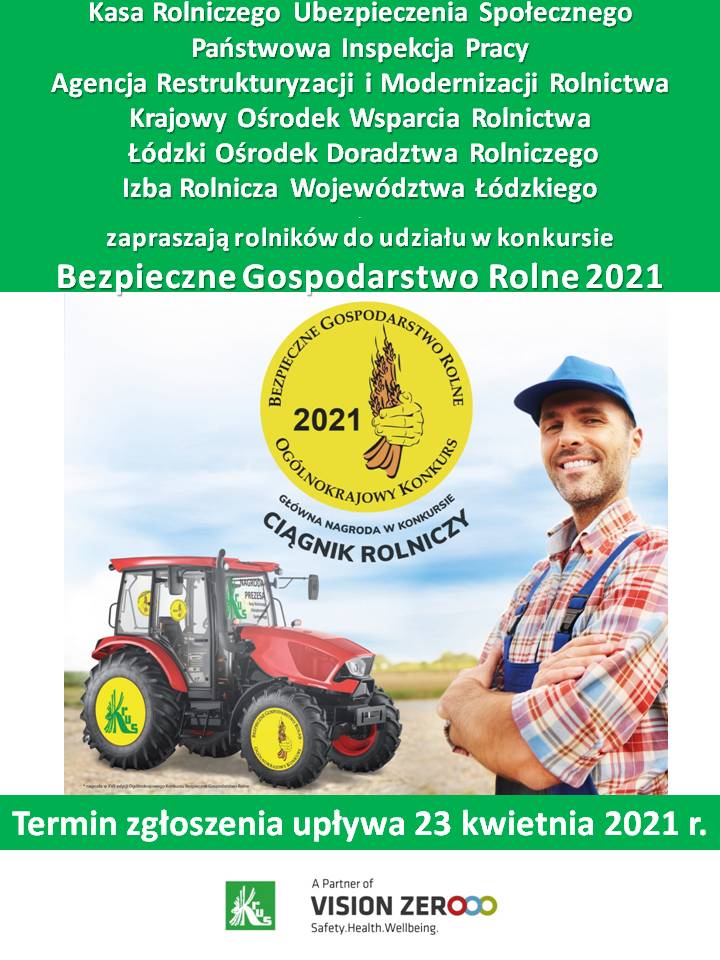 Kasa Rolniczego Ubezpieczenia Społecznego zaprasza do udziału w XVIII Ogólnokrajowym Konkursie Bezpieczne Gospodarstwo Rolne