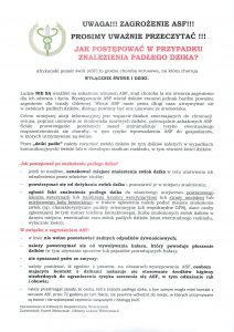 Afrykański Pomór Świń - kampania informacyjna