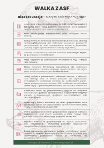 Afrykański Pomór Świń - kampania informacyjna