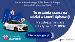 7 lipiec 2021 – ostatni dzień przyjmowania zgłoszeń w Loterii Narodowego Spisu Powszechnego