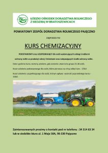 Zaproszenie na kurs chemizacyjny