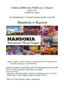 Wyjazd do parku rozrywki "Mandoria" w Rzgowie
