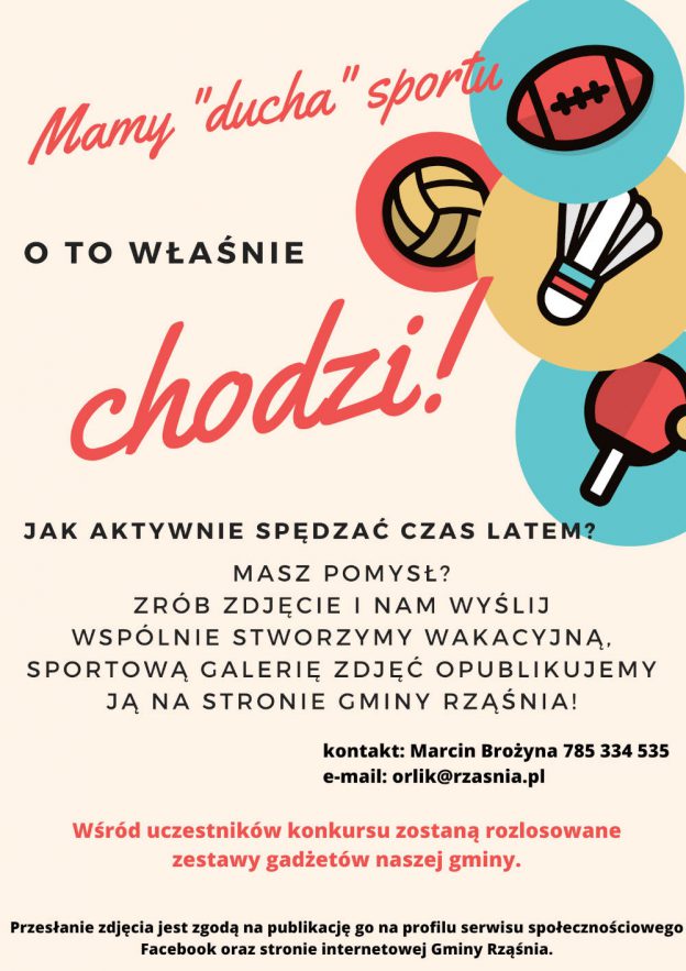 Konkurs fotograficzny "Mamy ducha sportu o to właśnie chodzi"