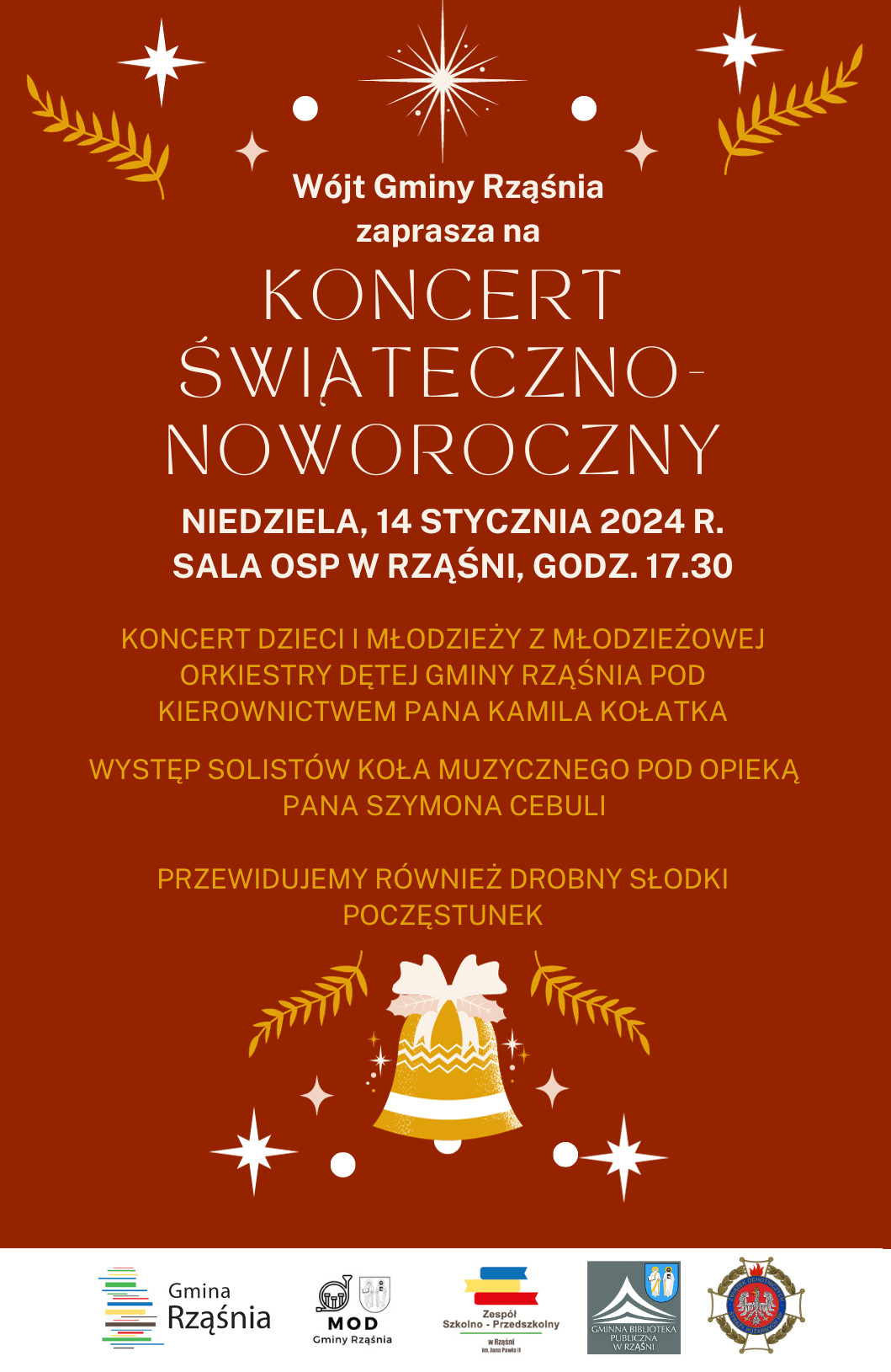 Zaproszenie na koncert świąteczno - noworoczny