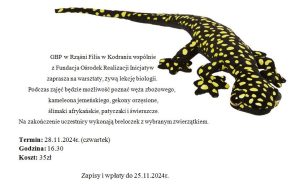 Żywa lekcja biologi w Kodraniu - zaprosznie
