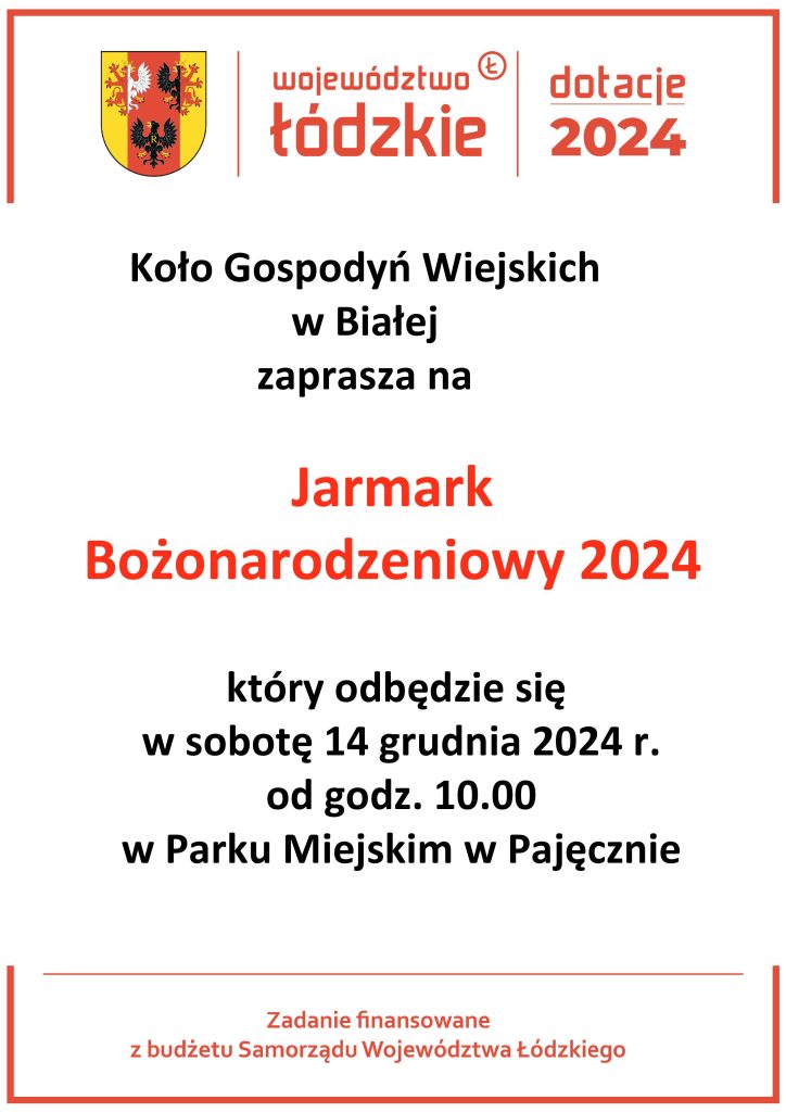 KGW z Białej i Suchowoli zapraszają na Jarmark Bożonarodzeniowy w Pajęcznie