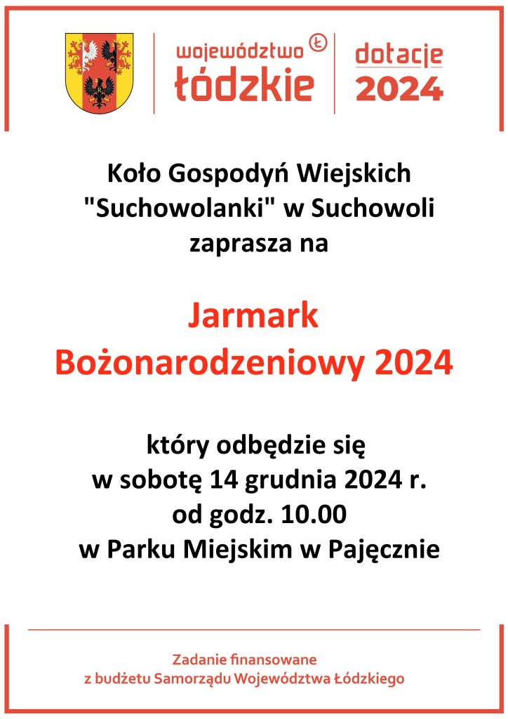 KGW z Białej i Suchowoli zapraszają na Jarmark Bożonarodzeniowy w Pajęcznie