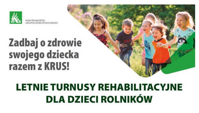 KRUS: informacje o bezpłatnych turnusach rehabilitacyjnych dla dzieci