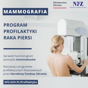 Łódzki NFZ serdecznie zaprasza na bezpłatną mammografię w mammobusie.