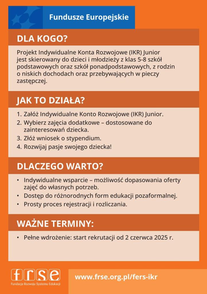 Indywidualne Konta Rozwojowe (IKR) Junior | Trwa nabór wniosków