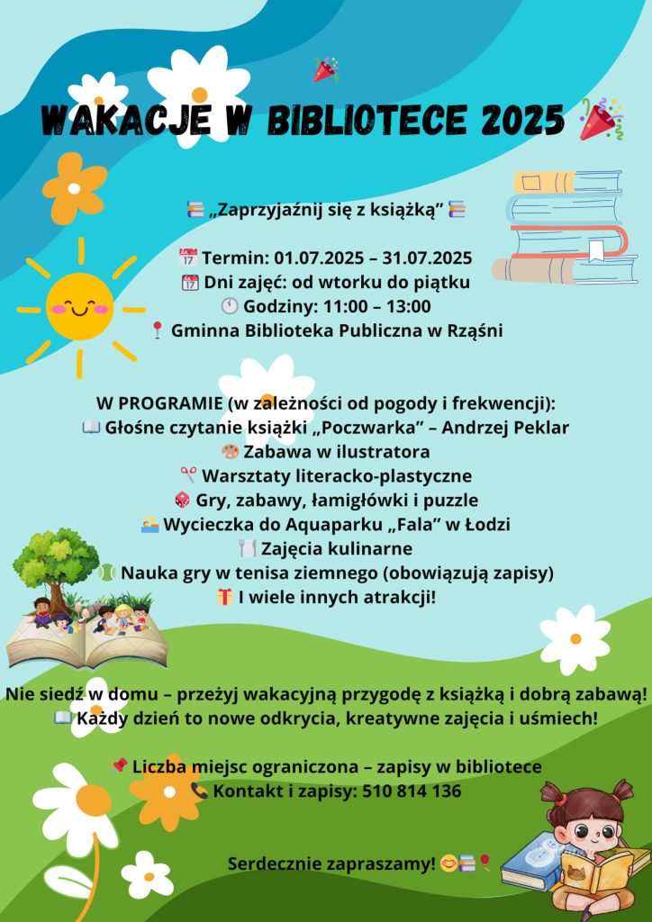 Wakacje z Gminną Biblioteką Publiczną w Rząśni
