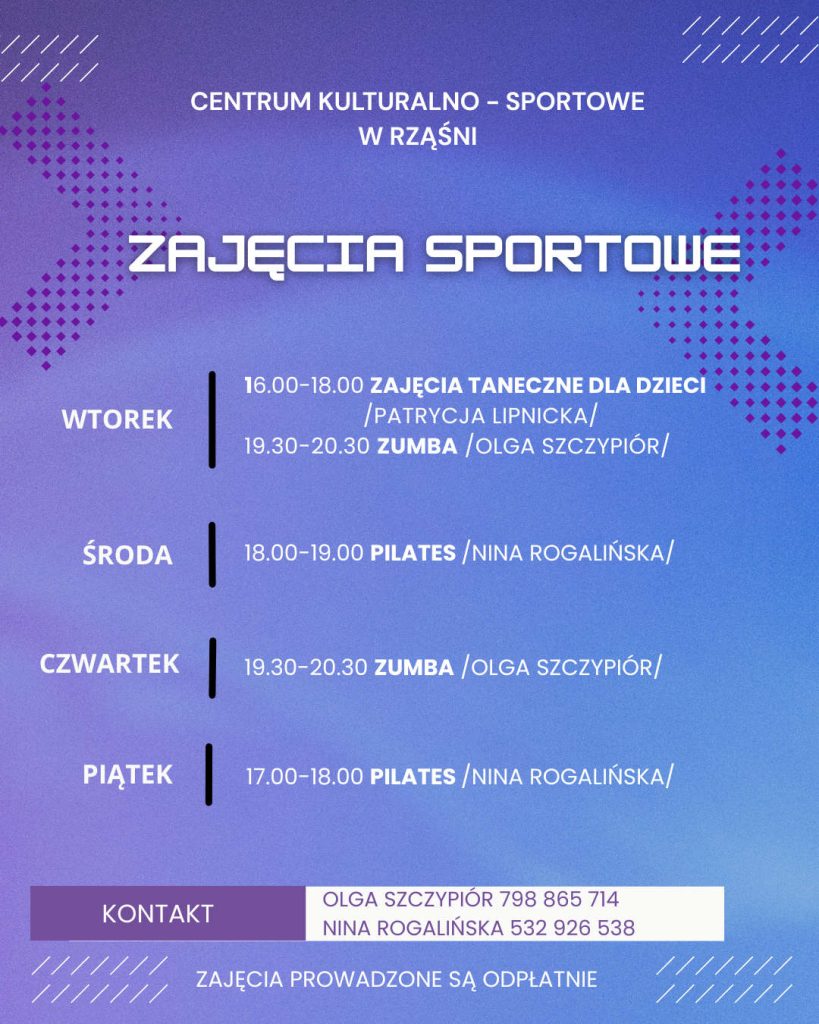 Praca Centrum Kulturalno-Sportowego w okresie wakacji