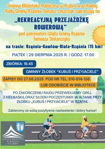 Zaproszenie na "Rekreacyjną przejażdżkę rowerową"