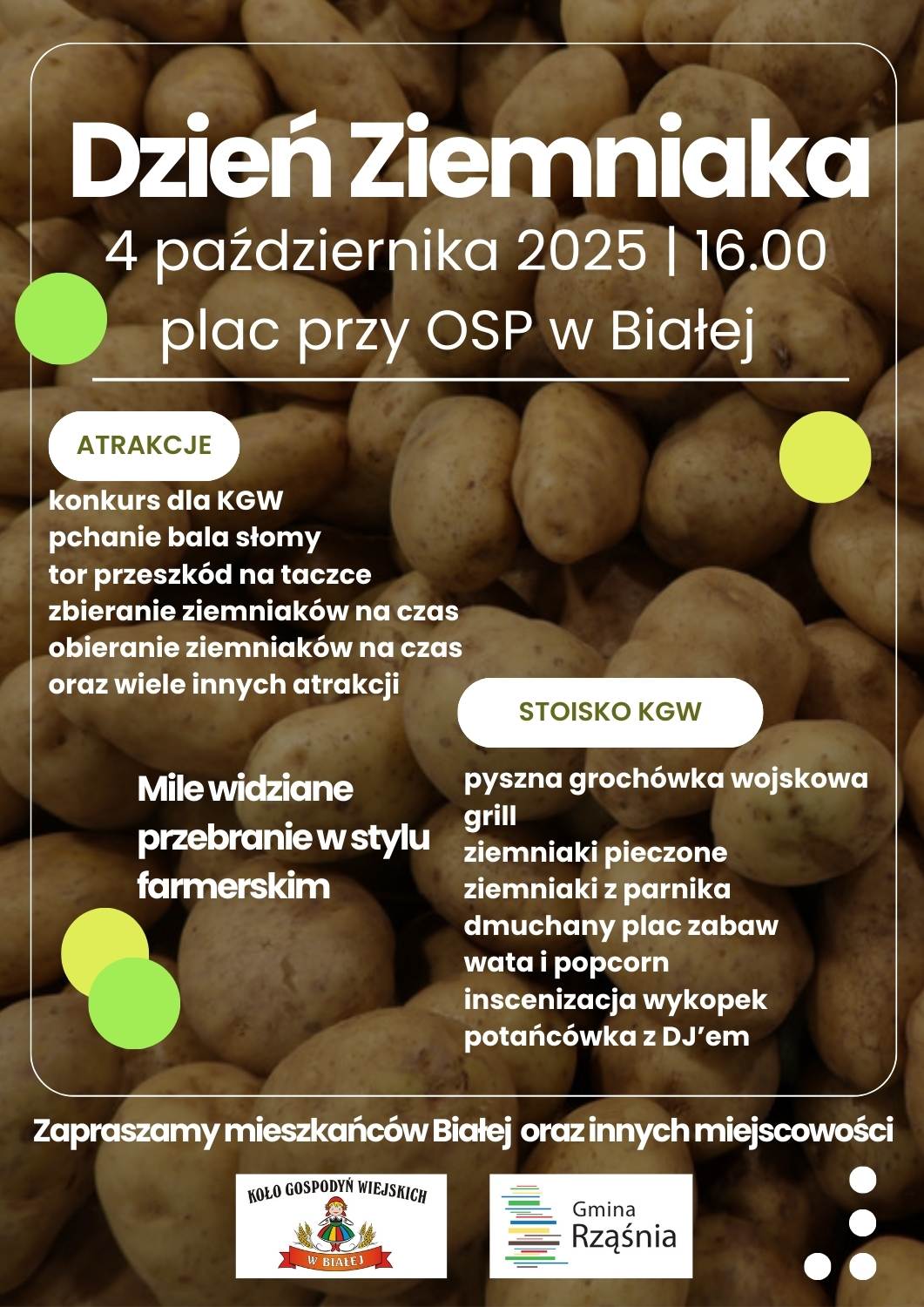 Zaproszenie na "Dzień Ziemniaka" w Białej