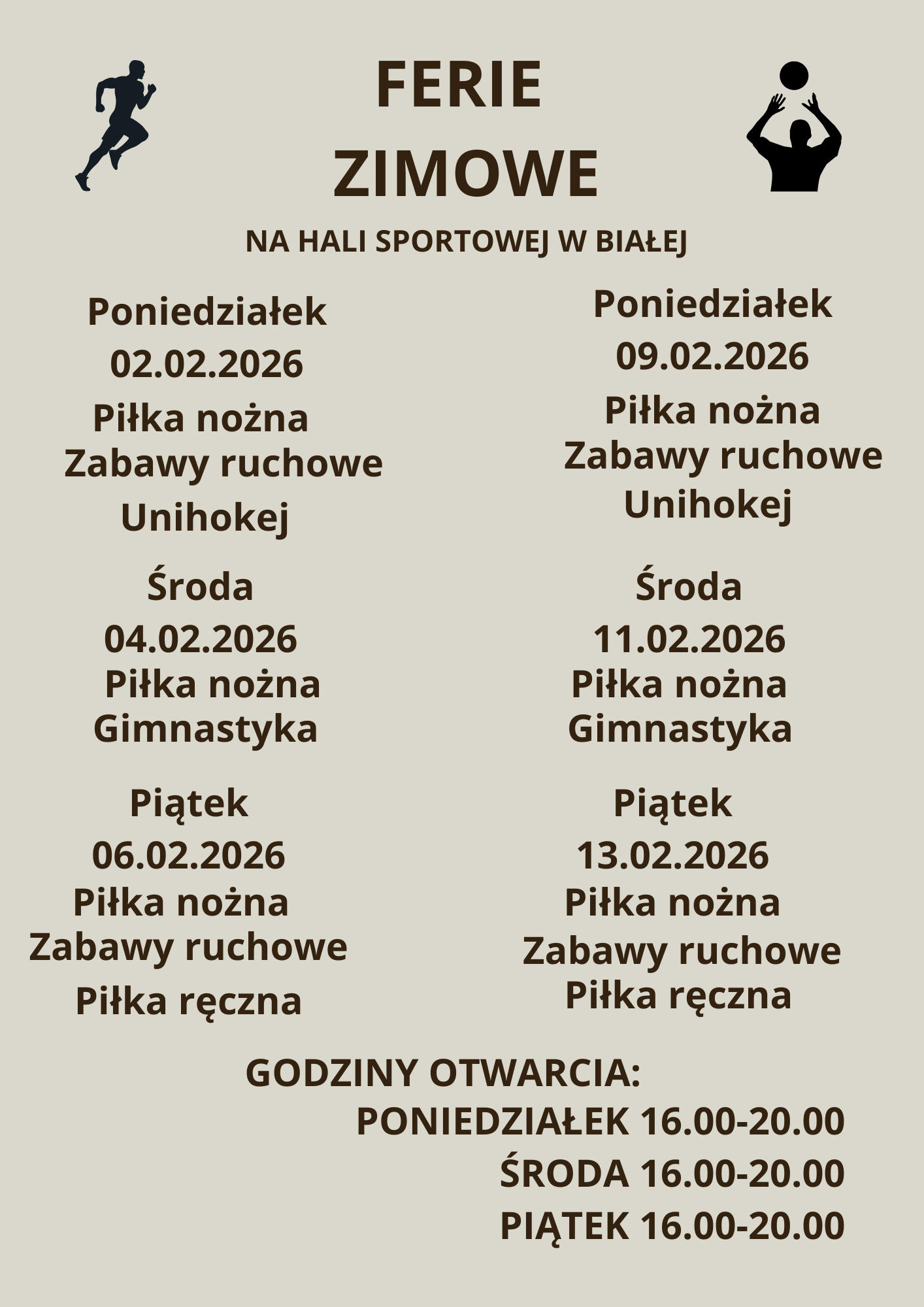 Ferie zimowe w Szkole Podstawowej im. Marcina Bielskiego w Białej