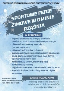 Ferie zimowe w Centrum Kulturalno – Sportowym i na „Orliku” w Rząśni