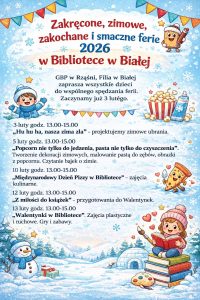 Ferie zimowe w Gminnej Bibliotece Publicznej w Rząśni, Filia w Białej