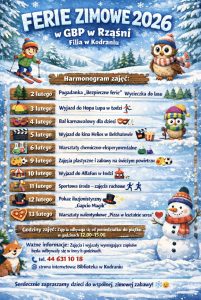 Ferie zimowe w Gminnej Bibliotece Publicznej w Rząśni, Filia w Kodraniu