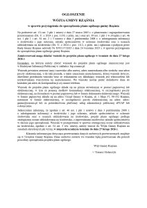 Ogłoszenie Wójta Gminy Rząśnia w sprawie przystąpienia do sporządzenia planu ogólnego gminy Rząśnia