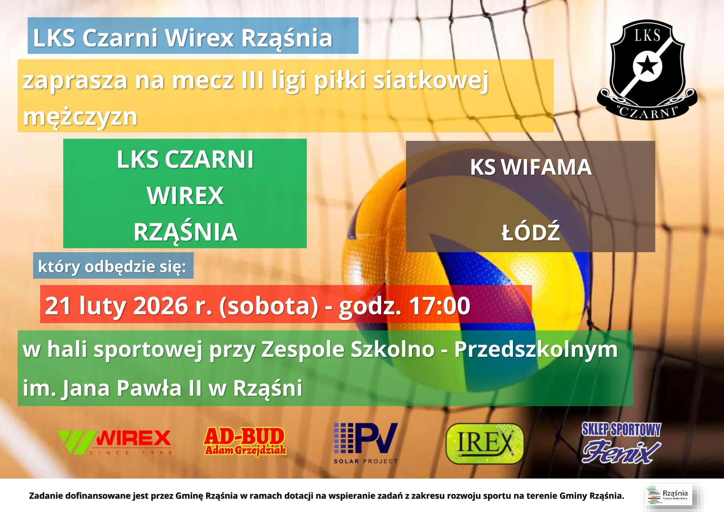 Zaproszenie na mecz III ligi siatkówki mężczyzn