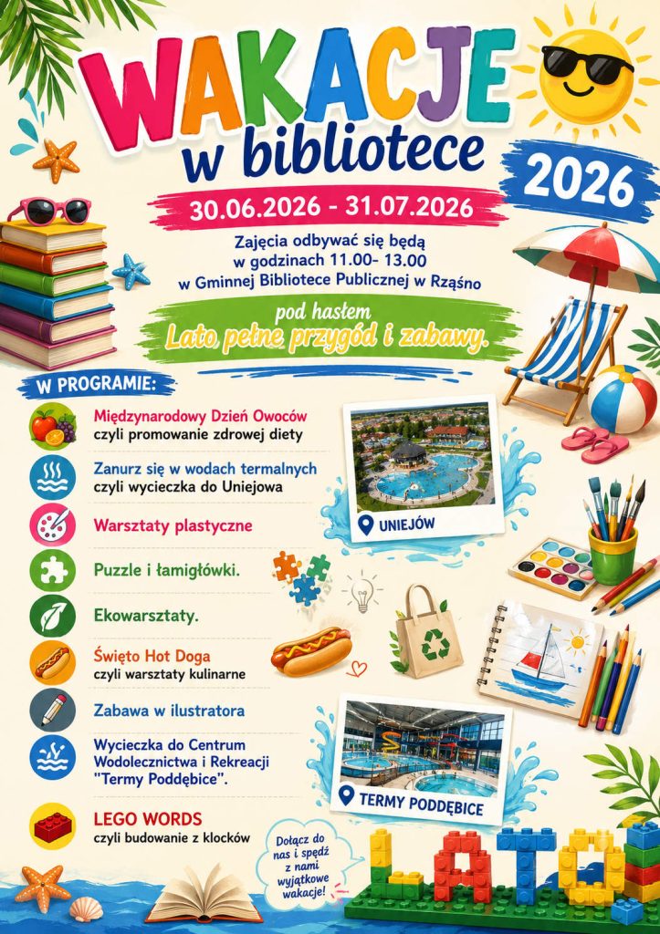Wakacje w Gminnej Bibliotece Publicznej w Rząśni