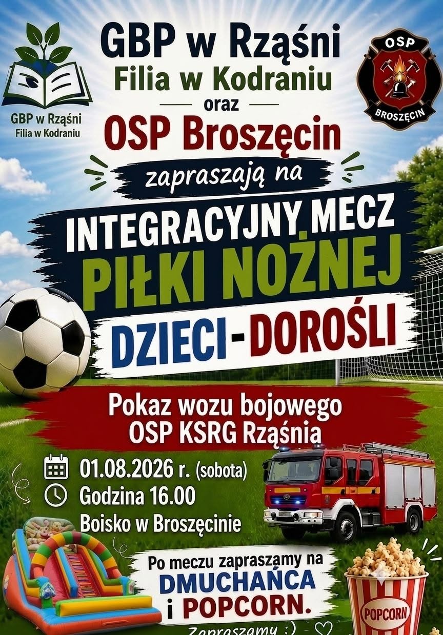 Integracyjny mecz piłki nożnej w Broszęcinie