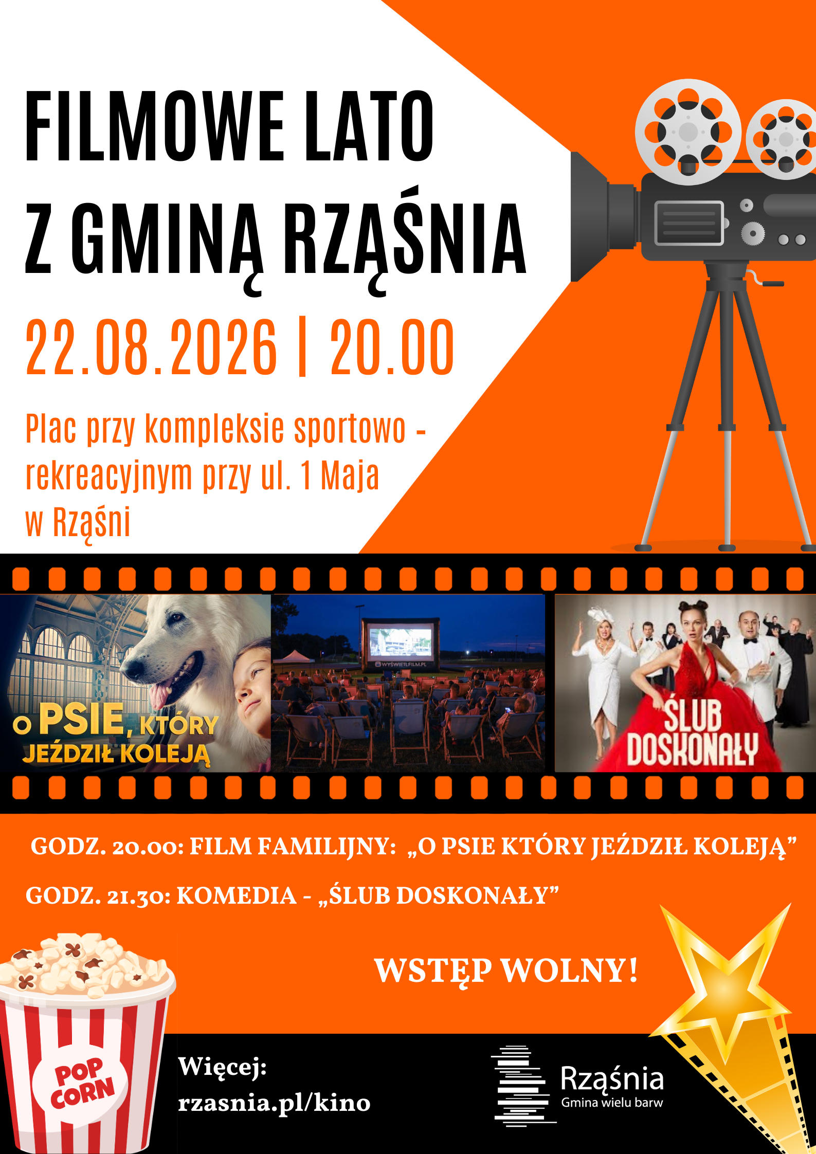 Filmowe lato z Gminą Rząśnia. Zaproszenie