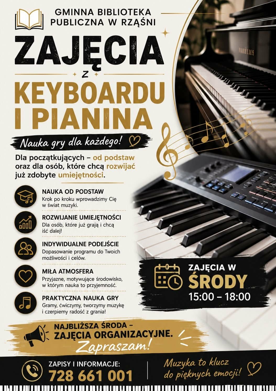 Zajęcia z keyboardu i pianina