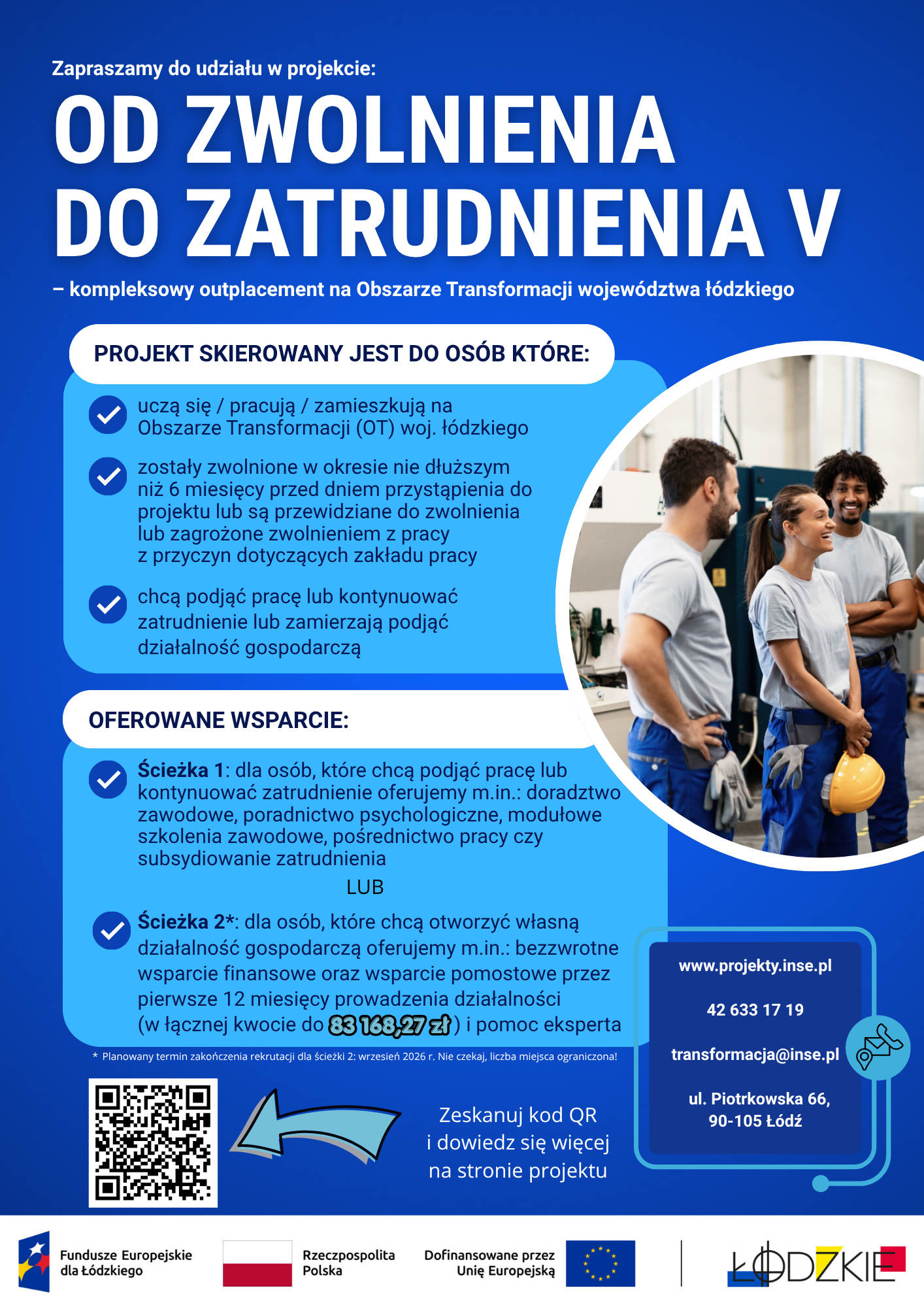 Od zwolnienia do zatrudnienia V – kompleksowy outplacement na Obszarze Transformacji województwa łódzkiego