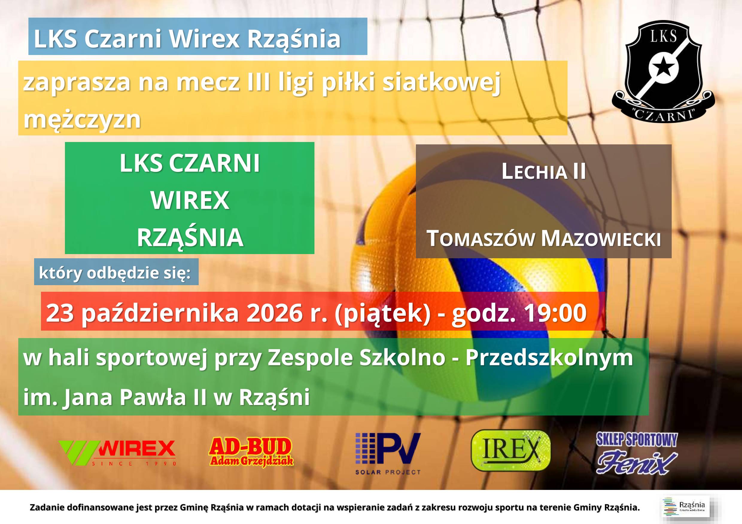 Kolejny mecz siatkarzy LKS Czarni na własnym parkiecie