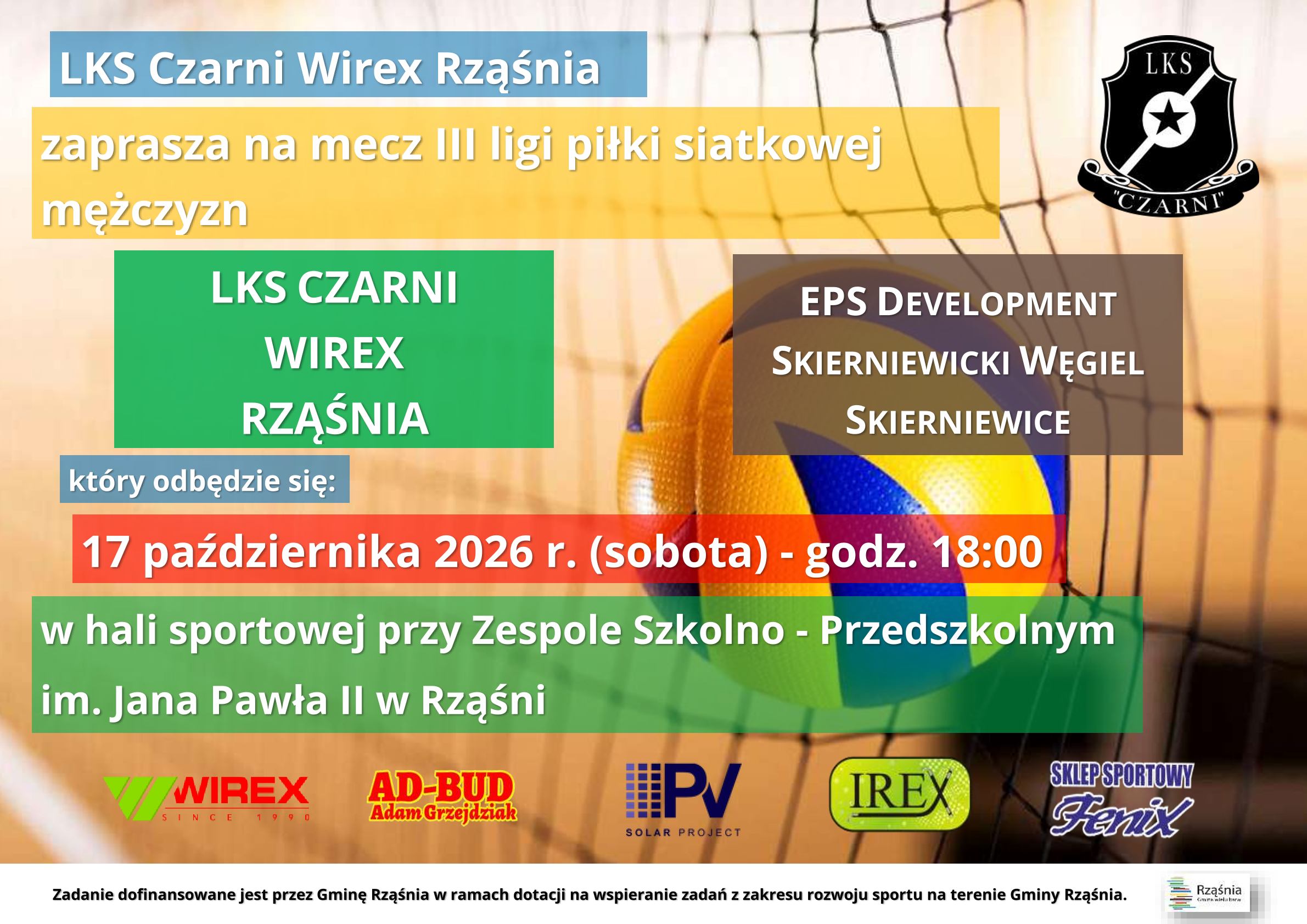 Kolejny mecz siatkarzy Czarnych Rząśnia
